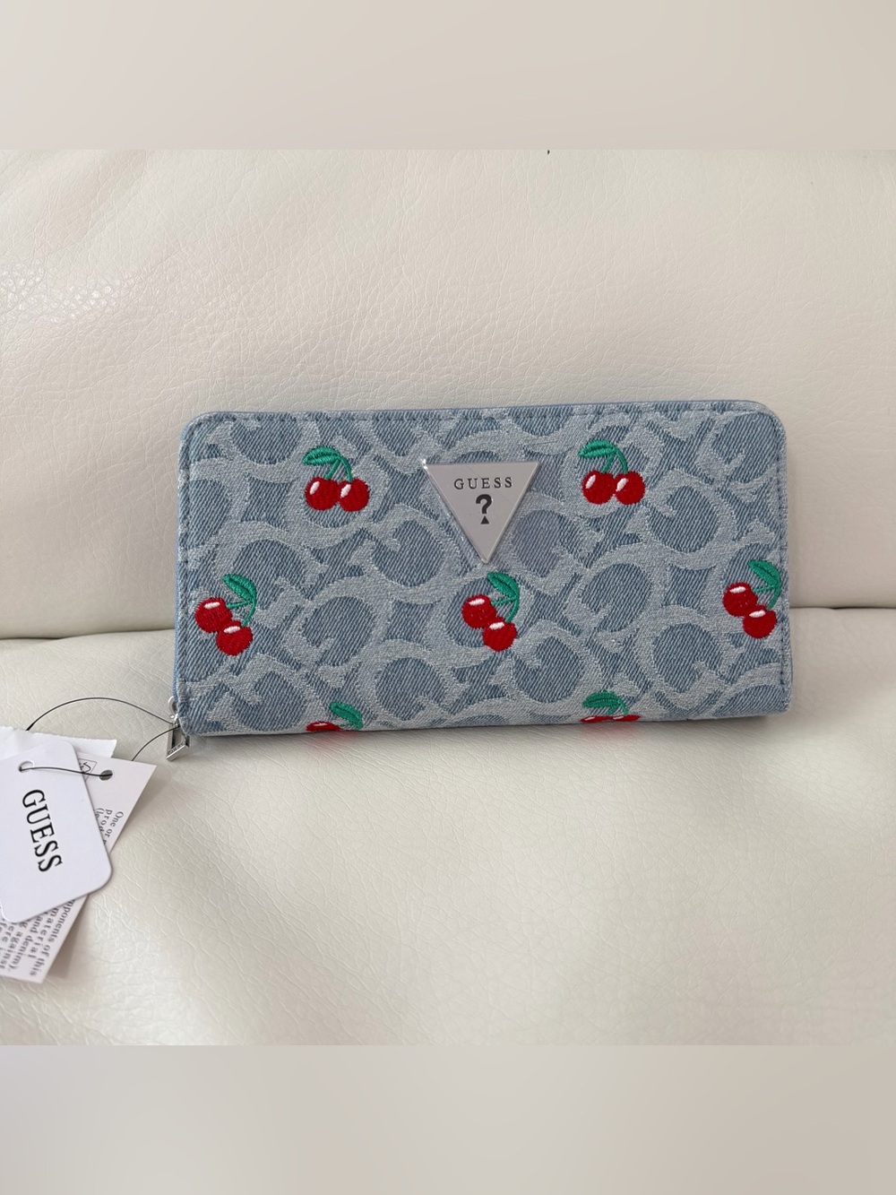 New Cherry Guess Light Blue Wallet